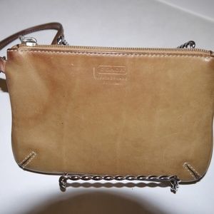 Authentic Coa ch Brown Leather Wristlet (Small)